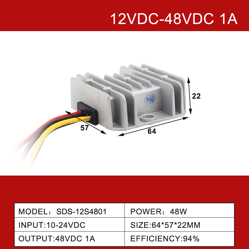 Convertitore di alimentazione CC-CC boost impermeabile da 12 V a 48 V da 1 A a 20 A per auto