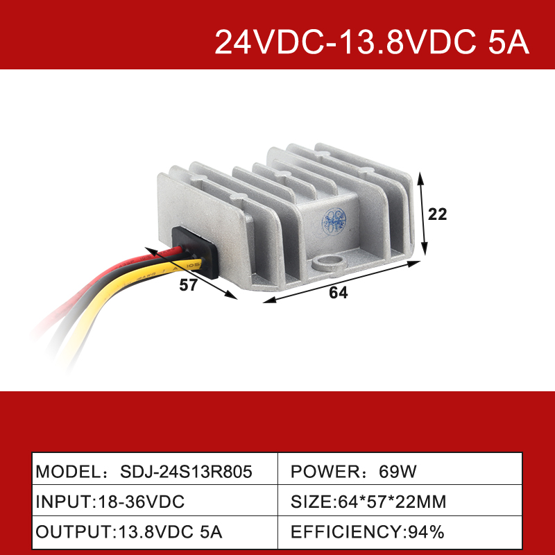 Convertitore buck step down DC da 24 V a 13,8 V da 5 A a 100 A CC Convertitore di potenza CC