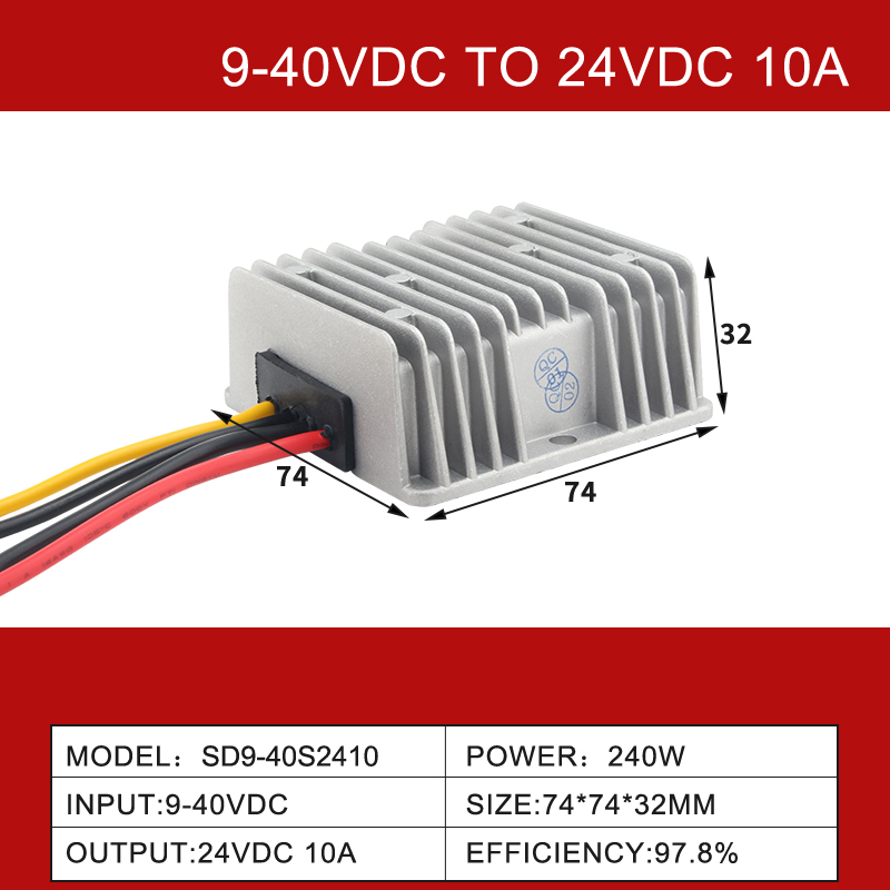 Convertitore per auto buck boost DC-DC non isolato da 9-40 V a 24 V 2-30 A a uscita singola