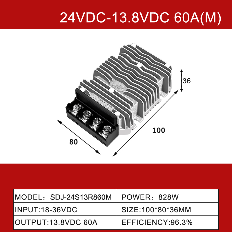 Convertitore buck step down DC da 24 V a 13,8 V da 5 A a 100 A CC Convertitore di potenza CC