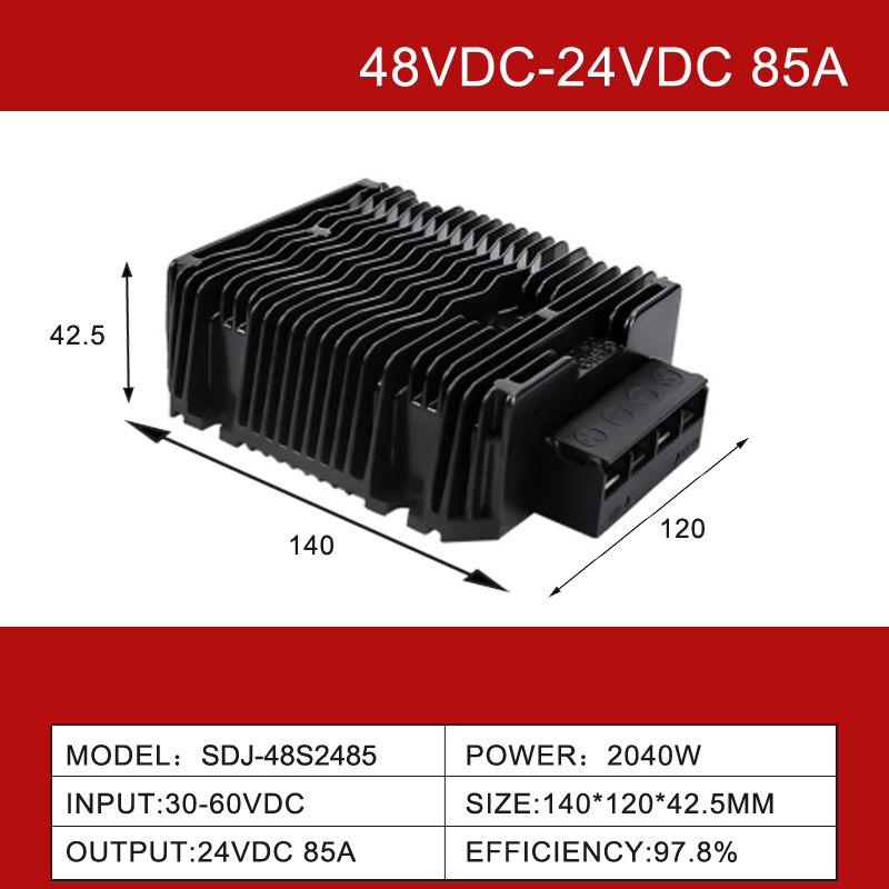 Convertitore DC/DC step down da 48 V a 24 V da 3 A a 85 A Alimentatore impermeabile IP68 per sistema solare