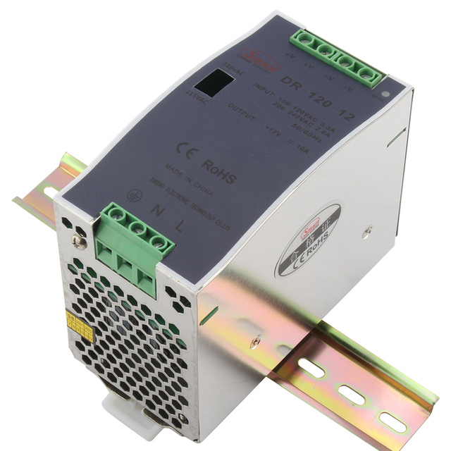 DR-120-24 Alimentatore industriale su guida DIN 120W 24VDC 5A AC-DC