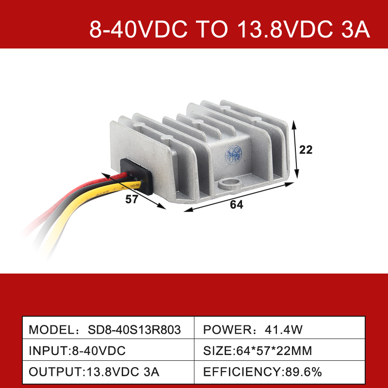 Convertitore di potenza buck boost CC-CC in uscita 13,8 V 3 A-55 A in ingresso 8-40 V