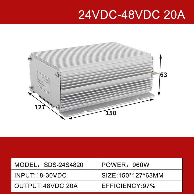 Convertitore DC-DC step-up impermeabile non isolato da 24 V CC a 48 V CC da 3 A a 42 A per auto da golf