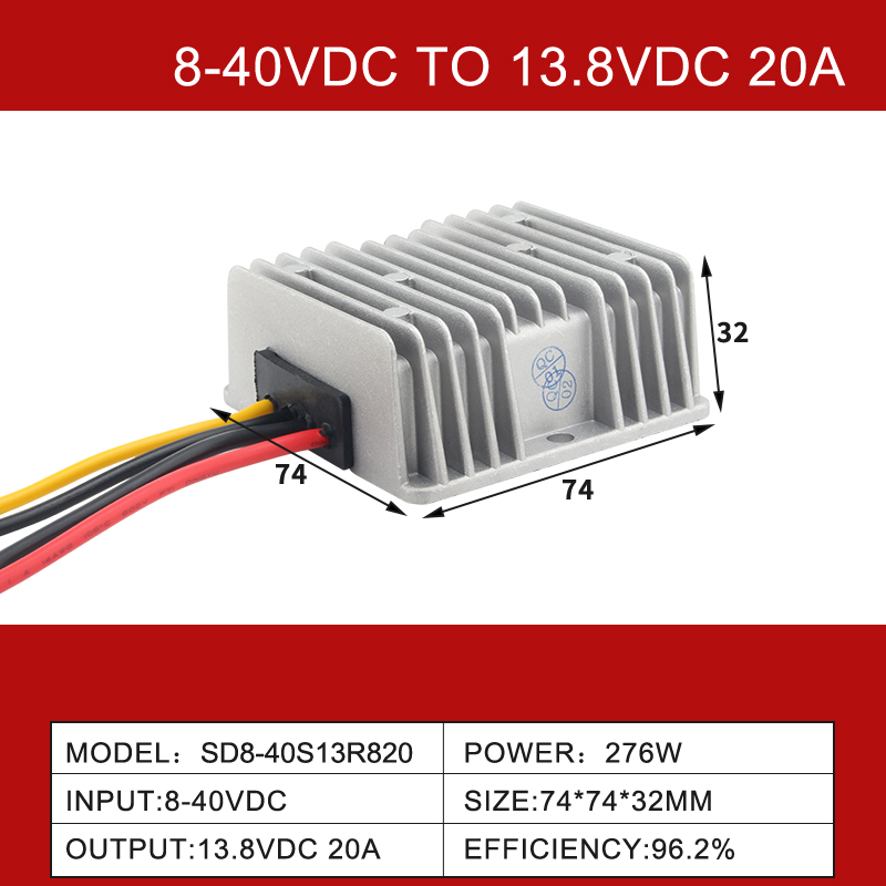 Convertitore di potenza buck boost CC-CC in uscita 13,8 V 3 A-55 A in ingresso 8-40 V