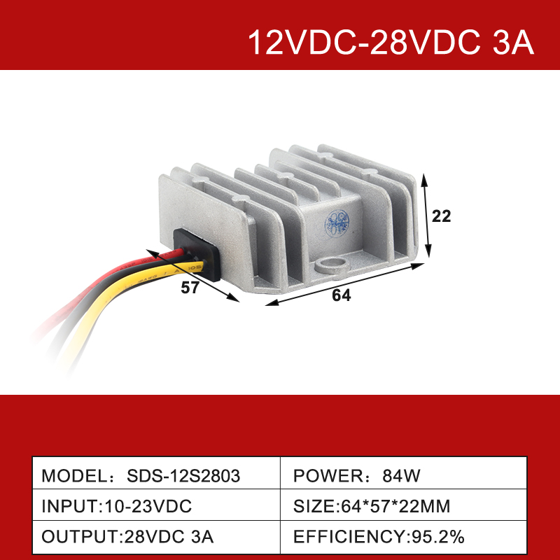 Convertitore CC-CC a uscita singola non isolato impermeabile da 12 V CC a 28 V CC da 3 A a 40 A per auto