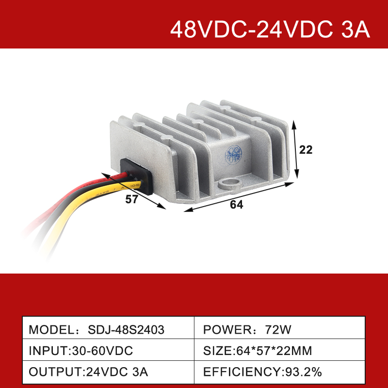 Convertitore DC/DC step down da 48 V a 24 V da 3 A a 85 A Alimentatore impermeabile IP68 per sistema solare