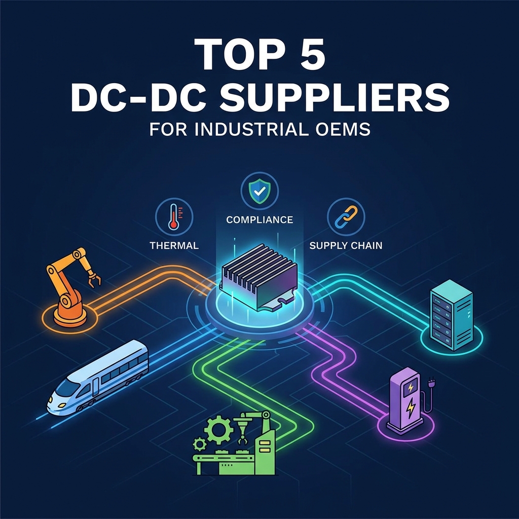 I 5 principali fornitori di convertitori DC-DC per applicazioni industriali OEM